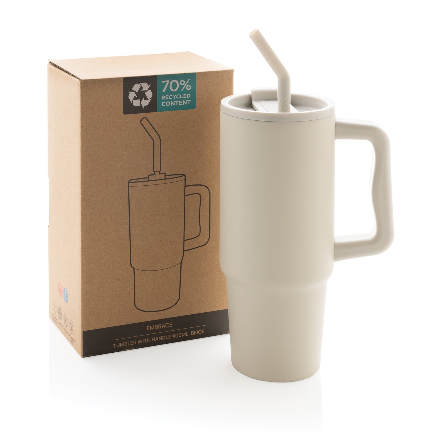Mug isotherme avec Paille 900 ml